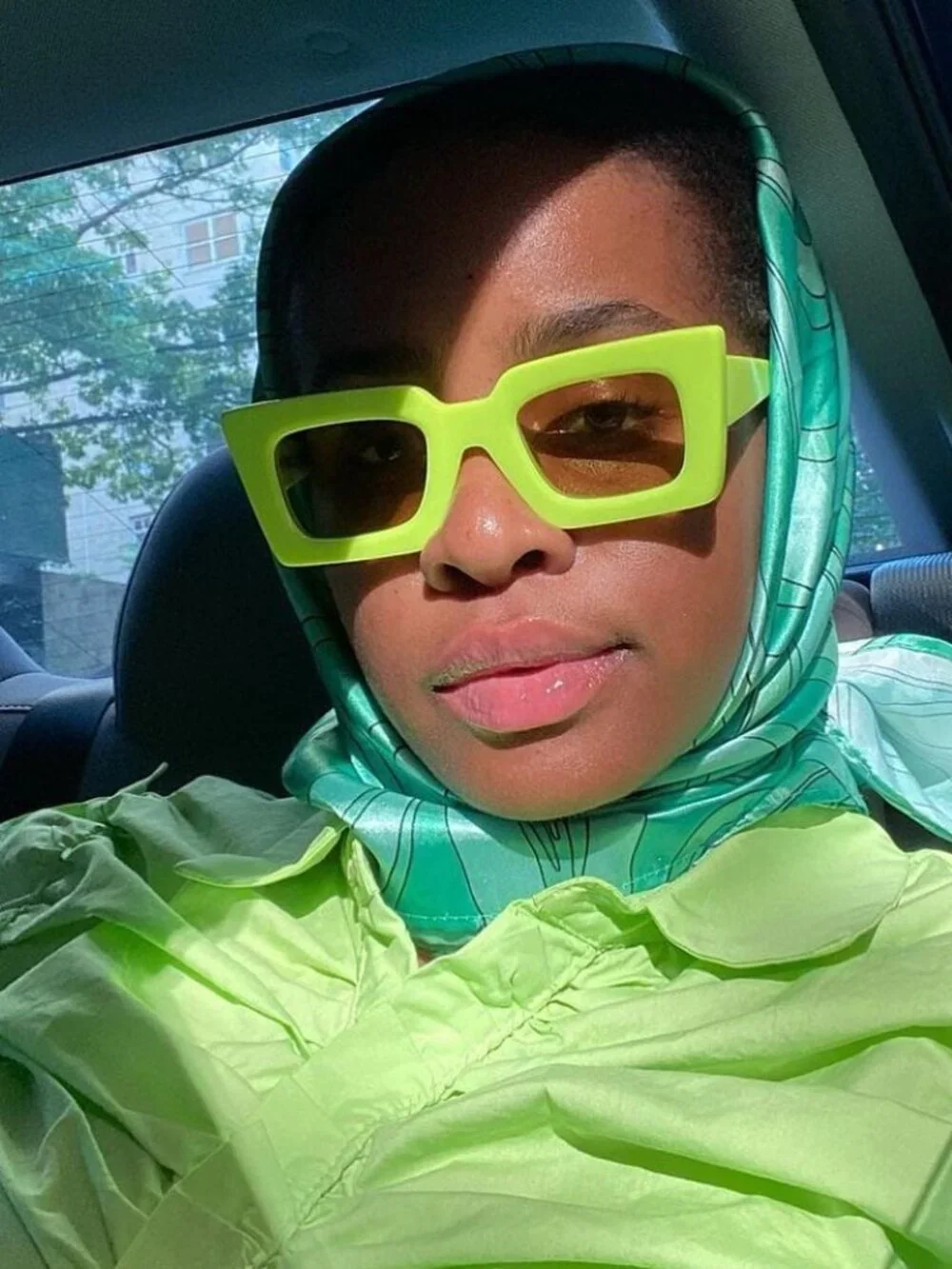 Apercu x Avry Passion Fruit First Edition Neon Green Frame Green Lens Sungalsses